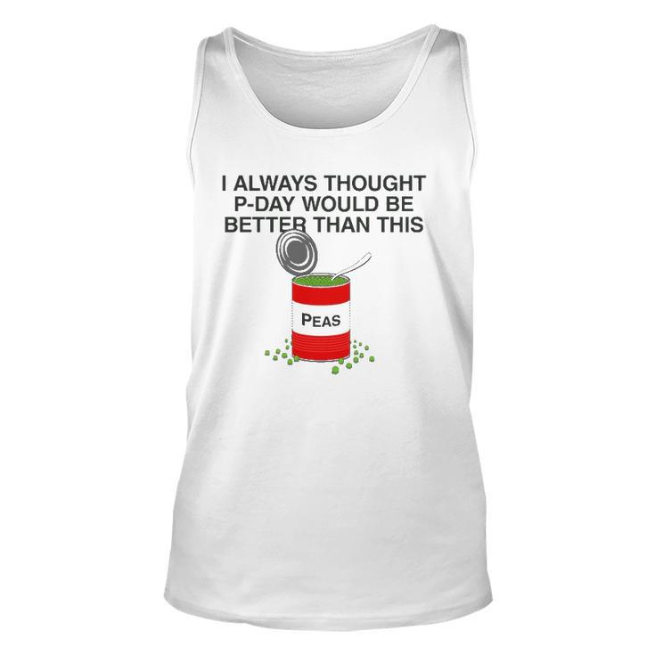 P-Day Funny Lds Missionary Pun Canned Peas P Day Unisex Tank Top