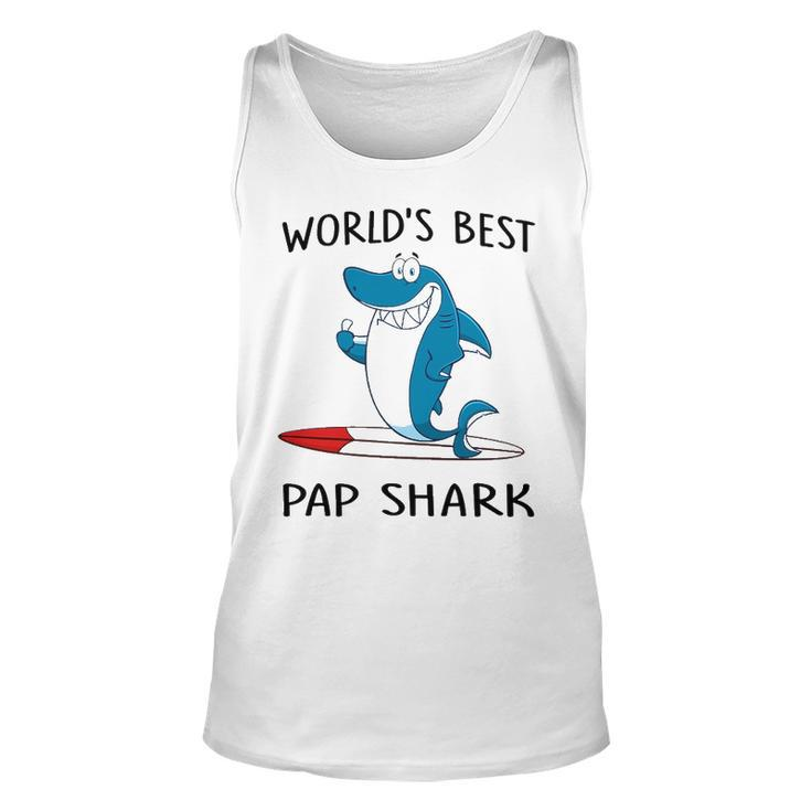 Pap Grandpa Gift   Worlds Best Pap Shark Unisex Tank Top