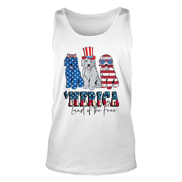 Patriotic Goldendoodle Dog 4Th Of July America Usa Flag  Unisex Tank Top