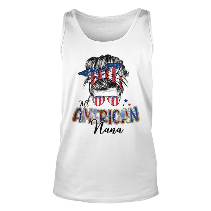 Patriotic Nana 4Th Of July Messy Bun Independence Day  Unisex Tank Top