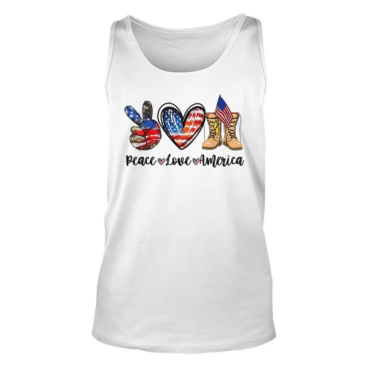 Peace Love America Vintage 4Th Of July Western America Flag  V2 Unisex Tank Top