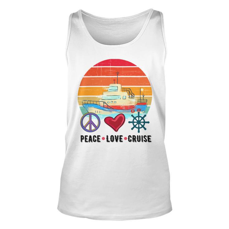 Peace Love Cruising Family Cruise Vacation Matching Gift Unisex Tank Top