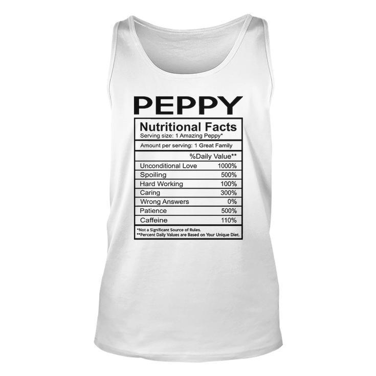 Peppy Grandpa Gift Peppy Nutritional Facts Unisex Tank Top