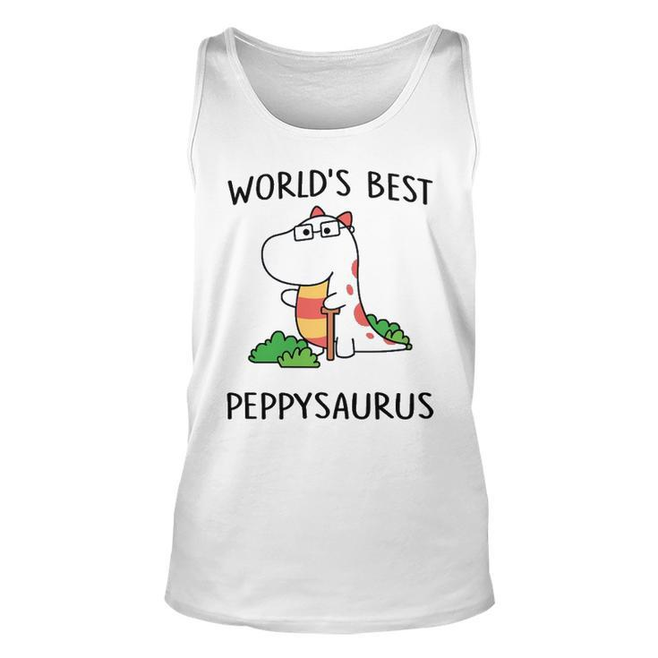 Peppy Grandpa Gift   Worlds Best Peppysaurus Unisex Tank Top