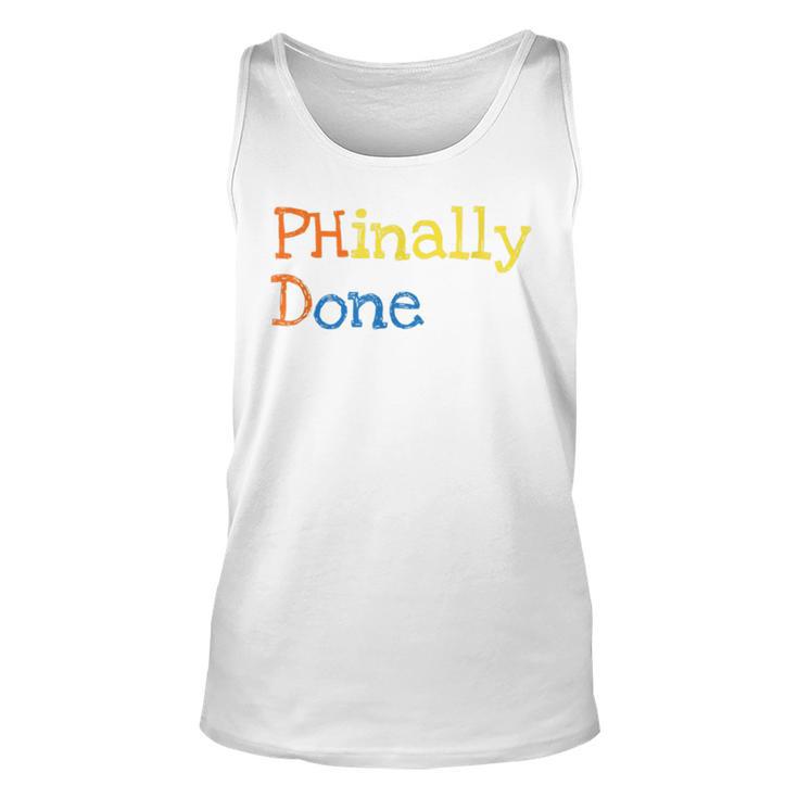 Phinally Done Unisex Tank Top