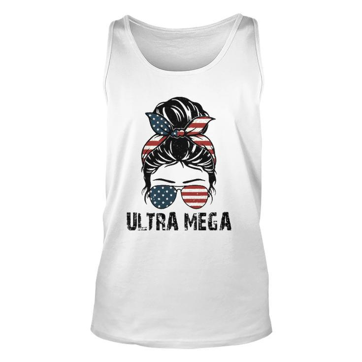 Pro Trump Ultra Maga Messy Bun Vintage Usa Flag Unisex Tank Top