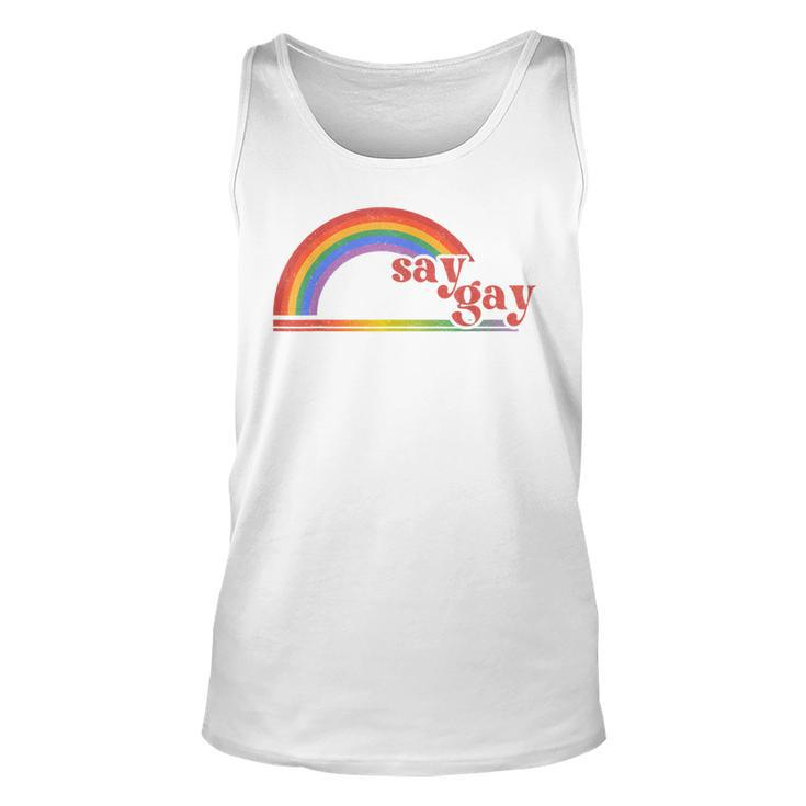 Rainbow Say Gay Protect Queer Kids Pride Month Lgbt  Unisex Tank Top