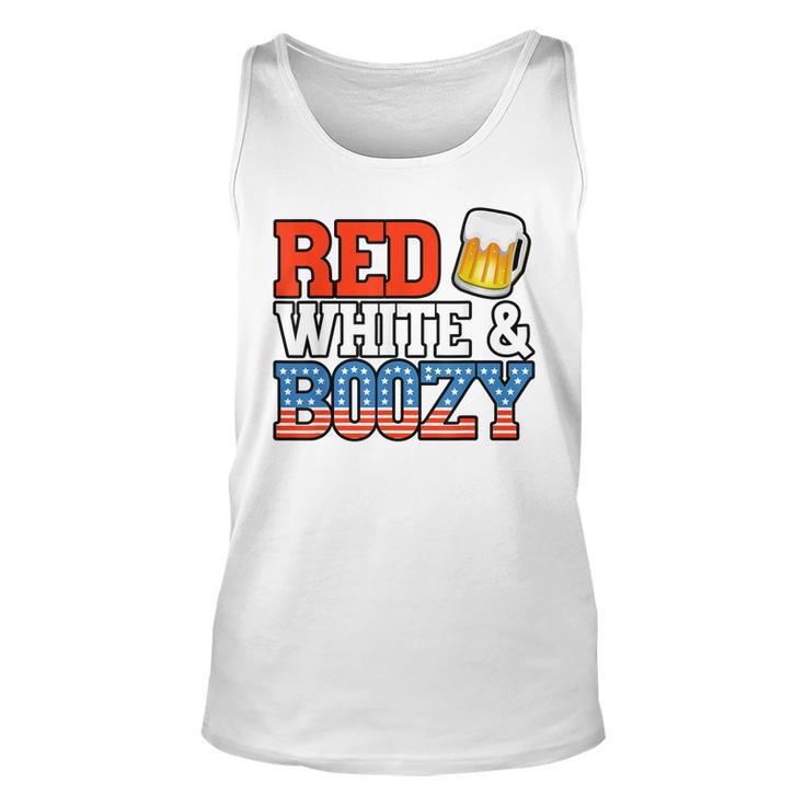 Red White And Boozy Funny 4Th Of July Drinking Crew Party  Unisex Tank Top