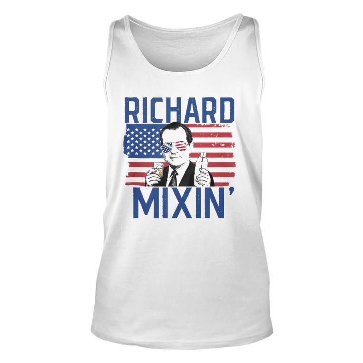 Richard Mixin 4Th Of July Funny Drinking President Nixon  Unisex Tank Top