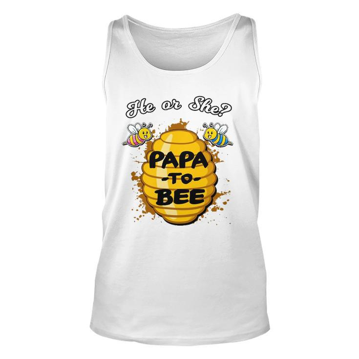 He Or She Papa To Bee Gender Reveal Announcement Baby Shower Tank Top