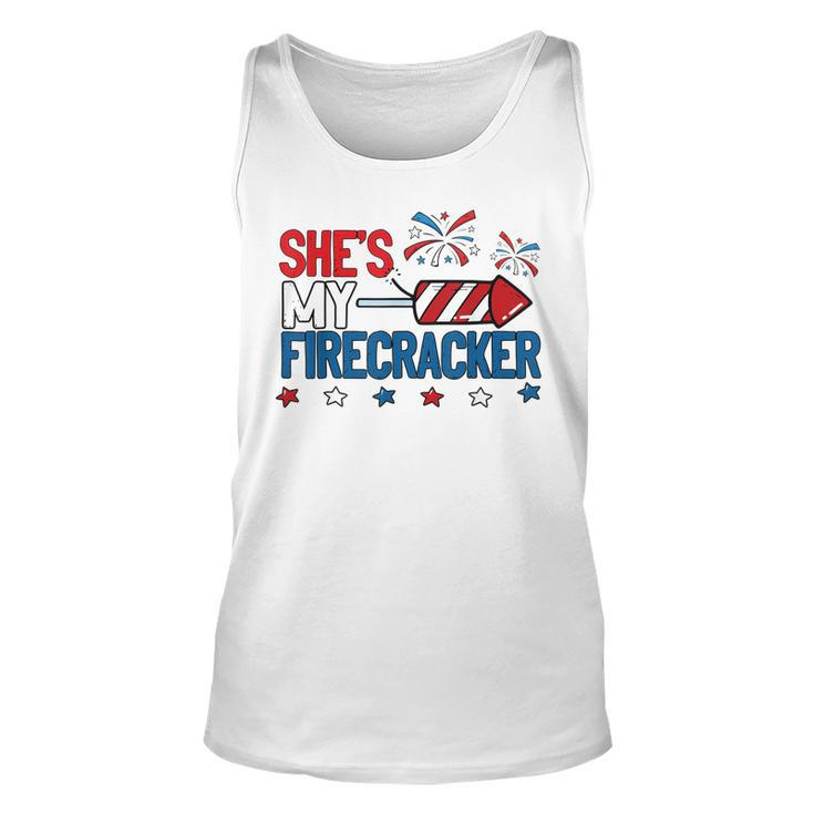 Shes My Firecracker 4Th July Matching Couples His And Hers  Unisex Tank Top