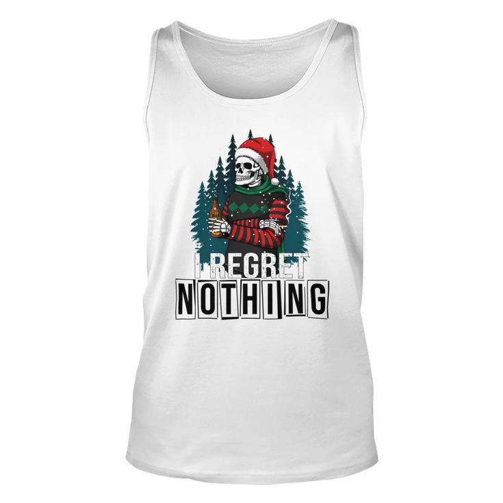 Skeleton Santa I Regret Nothing Christmas Unisex Tank Top