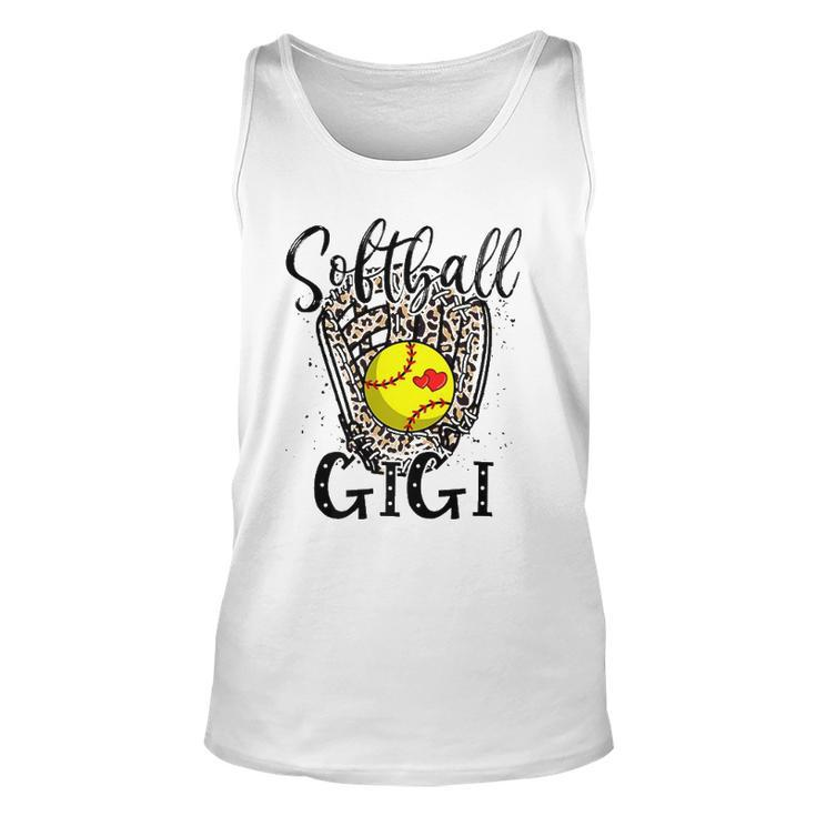 Softball Gigi Leopard Game Day Softball Lover Grandma Unisex Tank Top