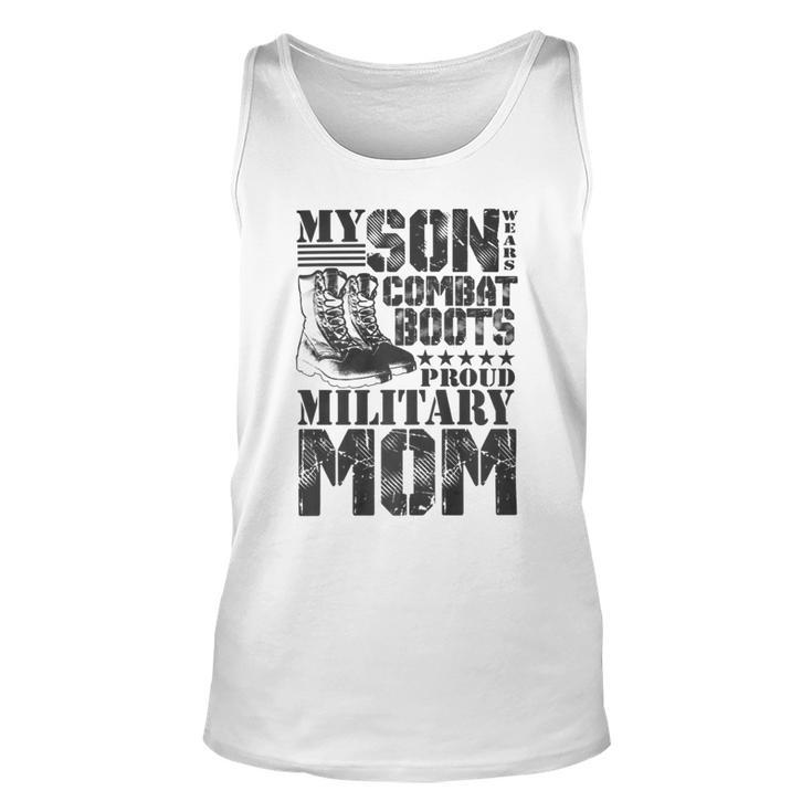 Son Wears Combat Boots Military Mom Military Family Premium T-Shirt Unisex Tank Top