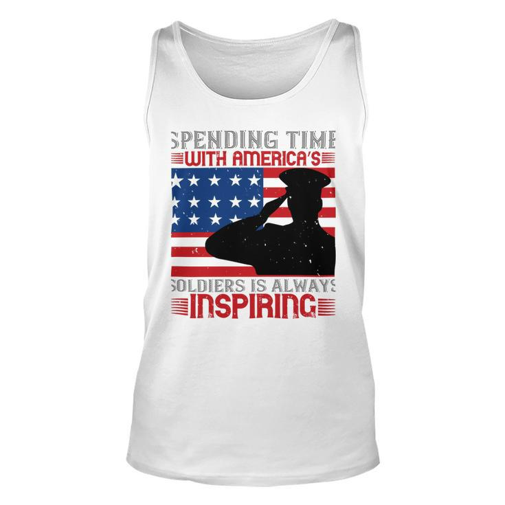 Spending Time With Americas Soldiers Is Always Inspiring Veterans Day Gifts Unisex Tank Top