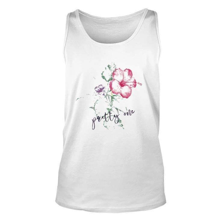 Womens Spring Floral Pretty One Tropical Summer Hawaiian Hibiscus T Tank Top