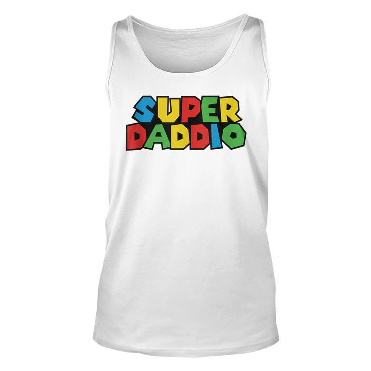 Super-Daddio Funny Gamer Dad Fathers Day Video Game Lover  Unisex Tank Top