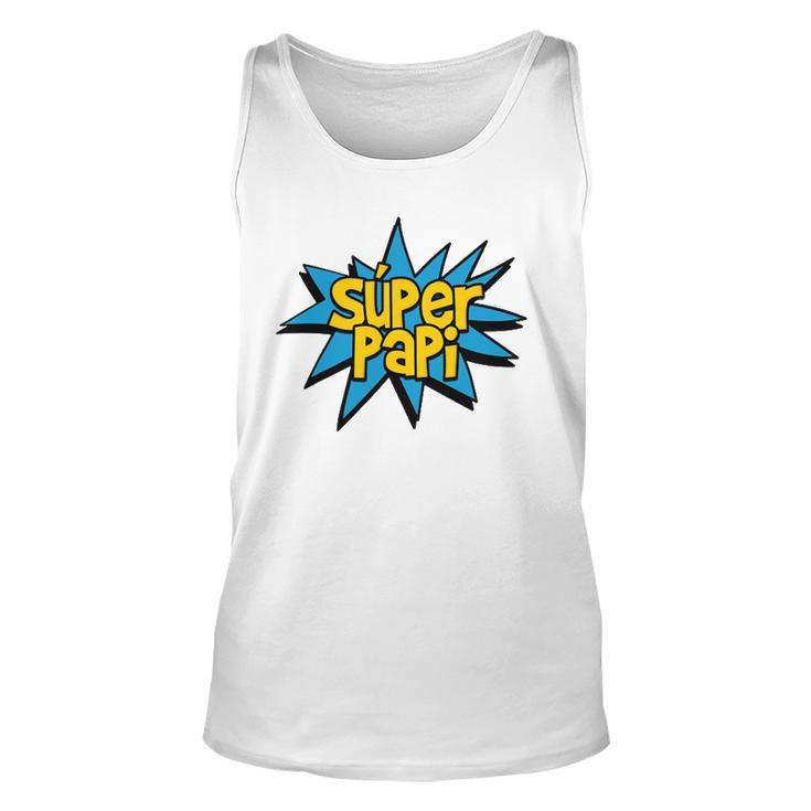 Super Papi Comic Book Superhero Spanish Dad Graphic Unisex Tank Top