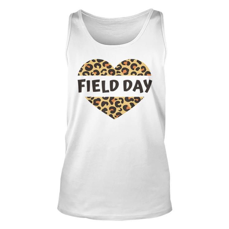 Teachers Field Day Leopard Heart Last Day Of School Kids Men  Unisex Tank Top