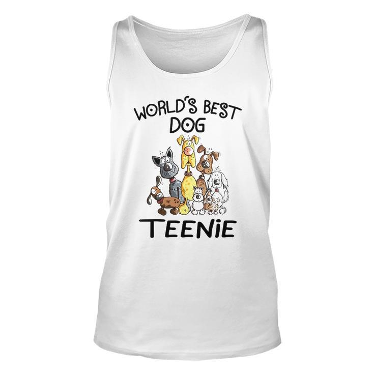 Teenie Grandma Gift   Worlds Best Dog Teenie Unisex Tank Top