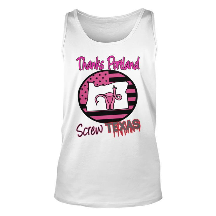 Thanks Portland Screw Texas Mind Your Own Uterus Unisex Tank Top