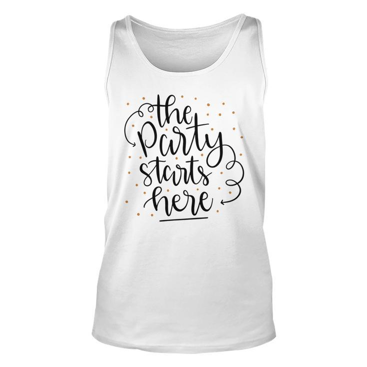 The Party Starts Here Unisex Tank Top