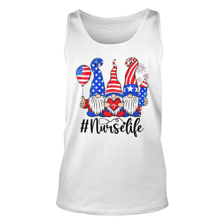 Three American Gnomes Nurses 4Th Of July Nurse Life Women T-Shirt Unisex Tank Top