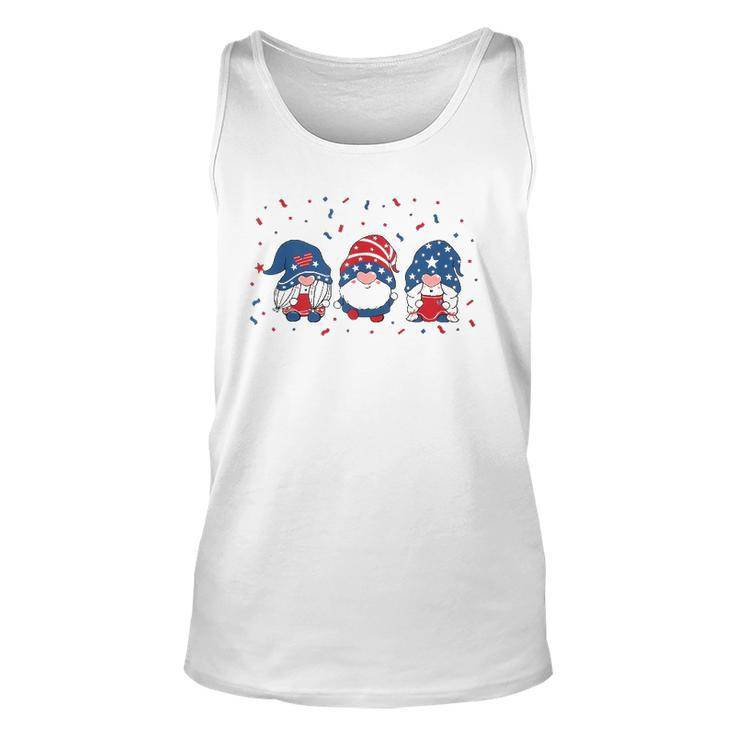 Three Gnomes Celebrating Independence Usa Day 4Th Of July  Unisex Tank Top