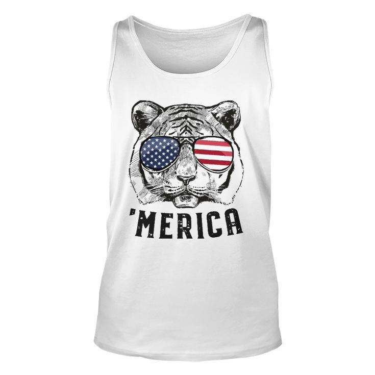 Tiger American Flag 4Th Of July Merica Sunglasses Unisex Tank Top