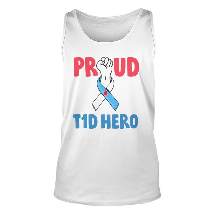 Type 1 Diabetes Awareness Proud Dad T1d Hero Diabetes Dad  Unisex Tank Top