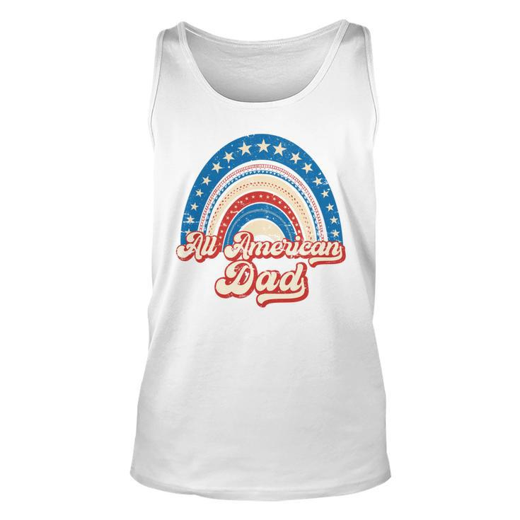 Us Flag Rainbow All American Dad 4Th Of July Mothers Day   Unisex Tank Top