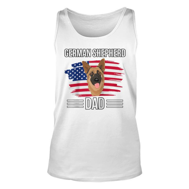 Usa Us Flag 4Th Of July Fathers Day German Shepherd Dad  Unisex Tank Top