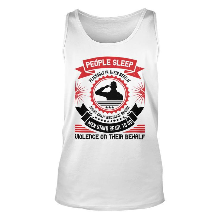 Veterans Day Gifts People Sleep Peaceably In Their Beds At Night Unisex Tank Top