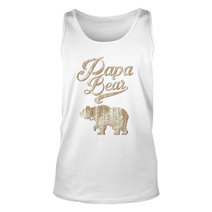 Vintage Papa Bear Dad Fathers Day Father Gift Tee Unisex Tank Top