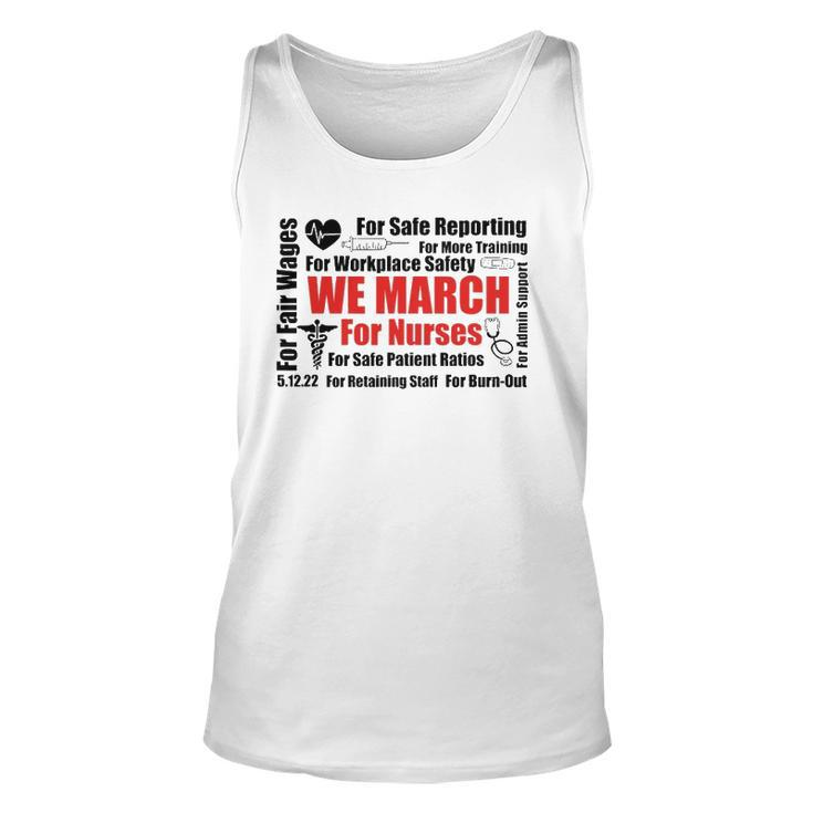 We March For Nurses Rn Nurse Million Nurse March Unisex Tank Top