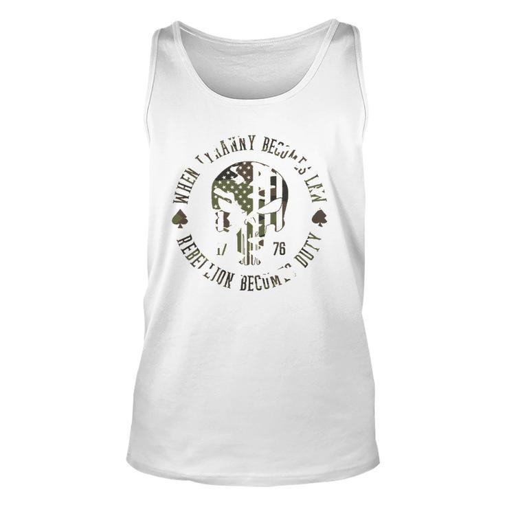 When Tyranny Becomes Law Rebellion Becomes Duty Camouflage 4Th Of July Tank Top