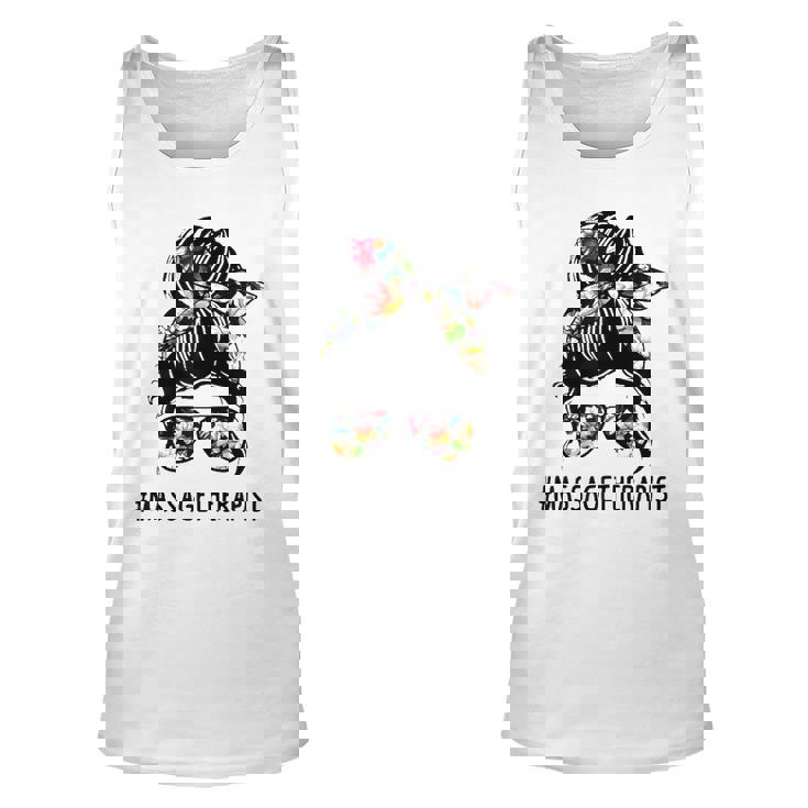 Women Lotus Massage Therapist Messy Bun Gift Unisex Tank Top