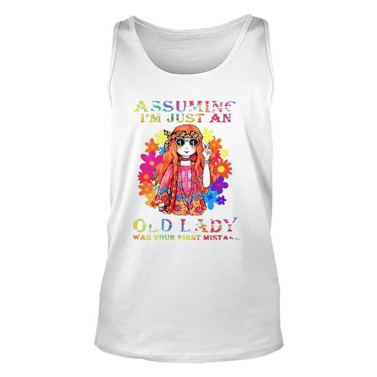 Womens Assuming Im Just An Old Lady Hippie   Unisex Tank Top
