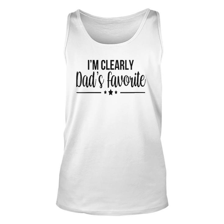 Womens Im Clearly Dads Favorite Son Daughter Funny Cute Unisex Tank Top