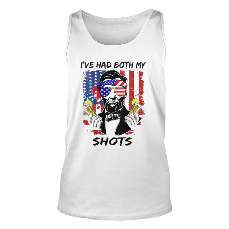 Womens Lincoln 4Th Of July Ive Had Both My Shots Funny Men Women V-Neck Unisex Tank Top