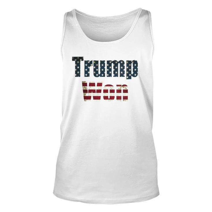 Womens Trump Won Fourth Of July Flag 2024 V-Neck Unisex Tank Top
