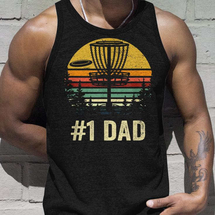 1 Dad Disc Golf Gift Number One Father Frisbee Golfing Disk Unisex Tank Top Gifts for Him