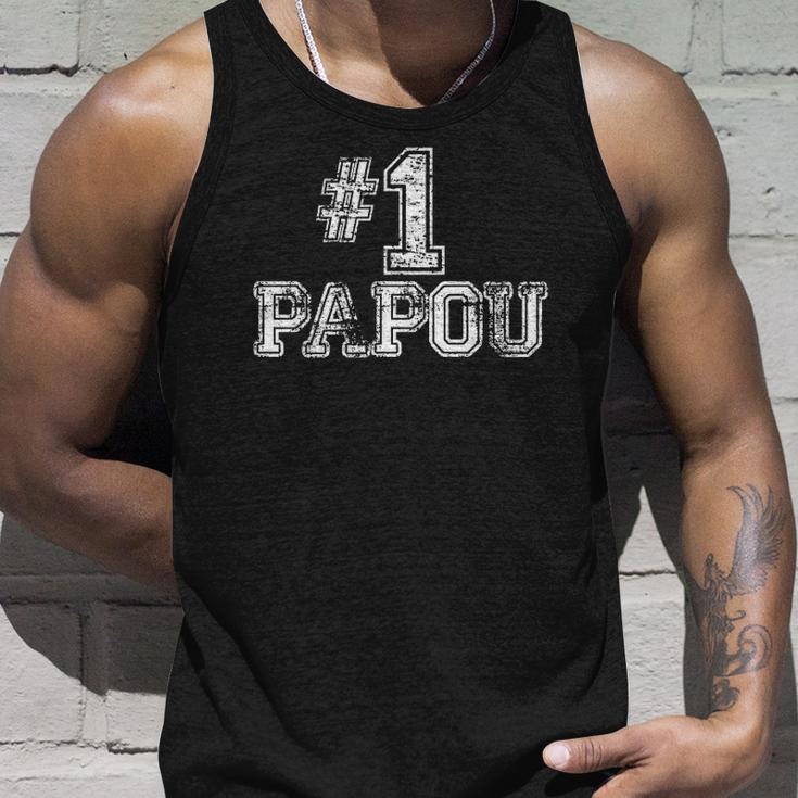 1 Papou Number One Sports Fathers Day Gift Unisex Tank Top Gifts for Him