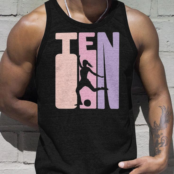 10 Years Soccer Girls Gift 10Th Birthday Football Player Unisex Tank Top Gifts for Him