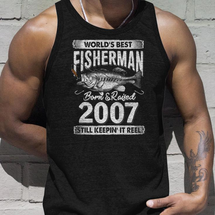 15 Years Old Fisherman Born In 2007 Fisherman 15Th Birthday Unisex Tank Top Gifts for Him