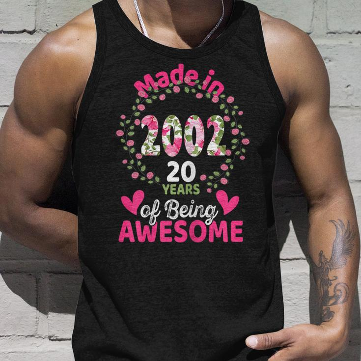 20 Years Old 20Th Birthday Born In 2002 Women Girls Floral Unisex Tank Top Gifts for Him