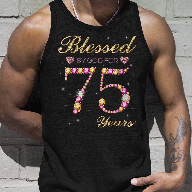 Blessed By God For 75 Years Old 75Th Birthday Party  Unisex Tank Top