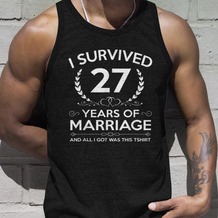 27Th Wedding Anniversary Gifts Couples Husband Wife 27 Years V2 Unisex Tank Top Gifts for Him