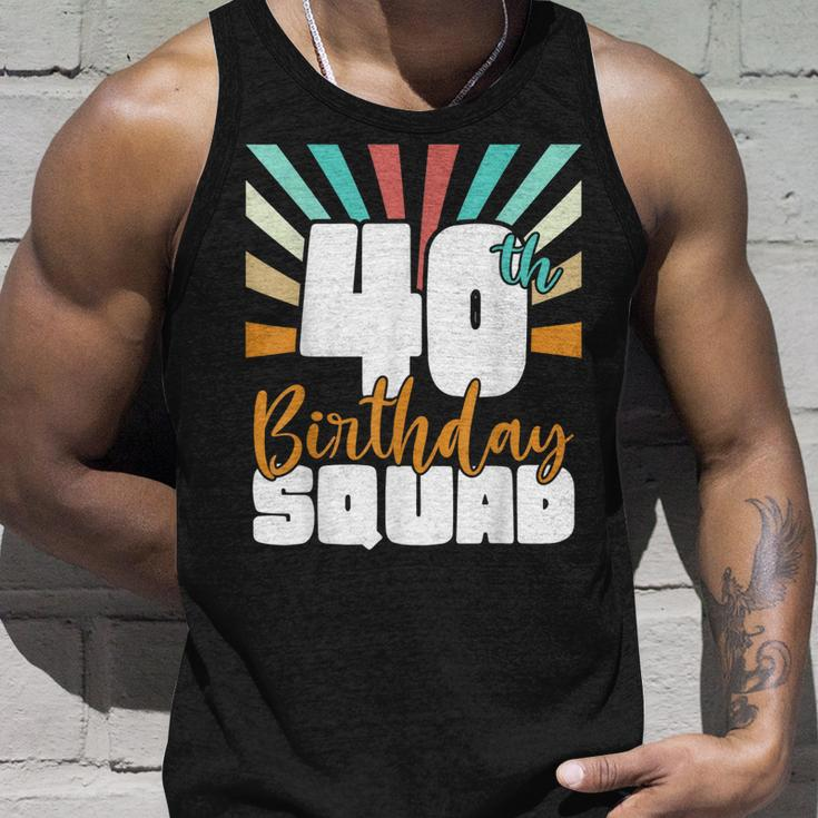 40Th Birthday Squad Vintage Retro Funny 40 Year Old Birthday Unisex Tank Top Gifts for Him