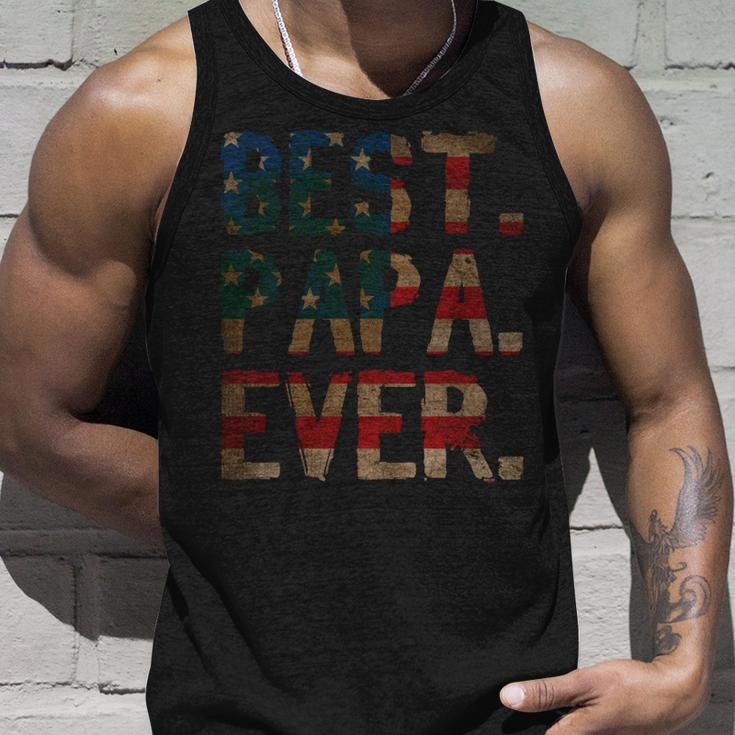 4Th Of July Fathers Day Usa Dad Gift - Best Papa Ever Unisex Tank Top Gifts for Him